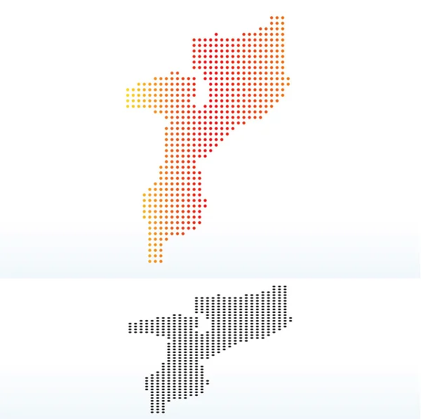Mapa de República Mozambique con patrón de puntos — Vector de stock