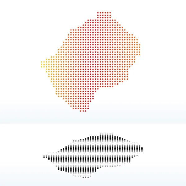 Karta över Lesotho med Dot mönster — Stock vektor