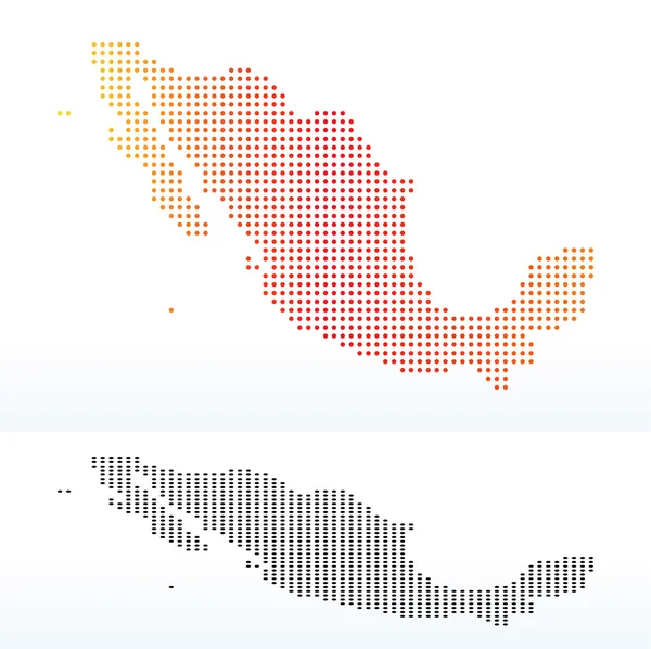 Mapa z Meksykańskimi Stanami Zjednoczonymi z kropka deseń — Wektor stockowy