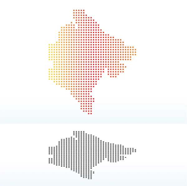 ドットのパターンでモンテネグロの地図 — ストックベクタ