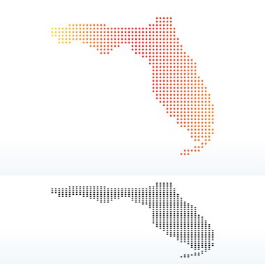 Map of USA Florida State with Dot Pattern clipart