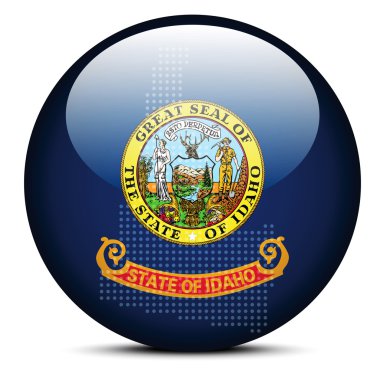 Nokta deseni ile ABD Idaho devlet bayrak düğmesini göster