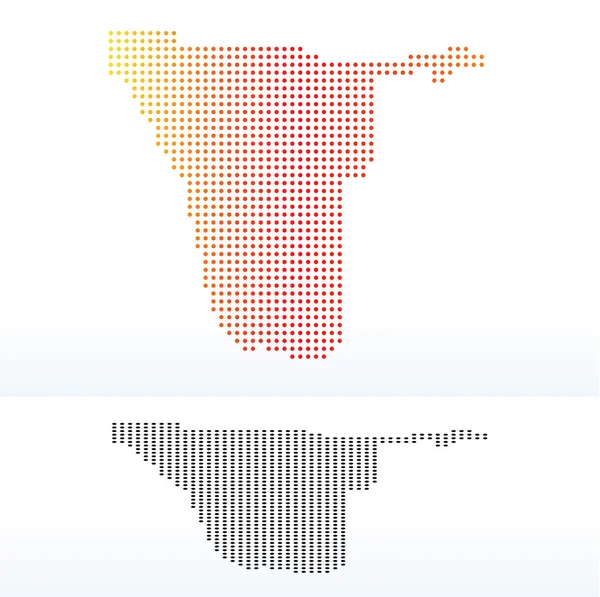 Mappa della Repubblica Namibia con Dot Pattern — Vettoriale Stock