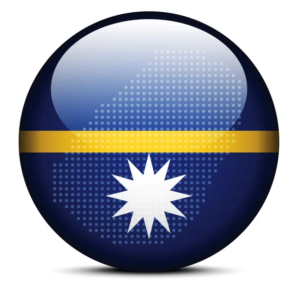 ナウル共和国の旗ボタン ドット パターンで地図します。 — ストックベクタ