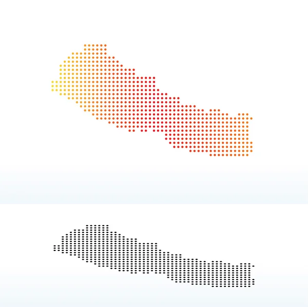 Karta över federala demokratiska republiken Nepal med Dot mönster — Stock vektor
