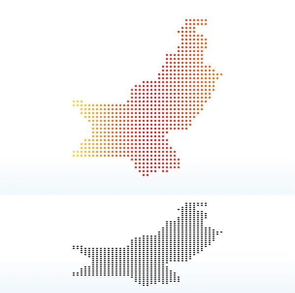 ドットのパターンでパキスタン ・ イスラム共和国を地図します。 — ストックベクタ