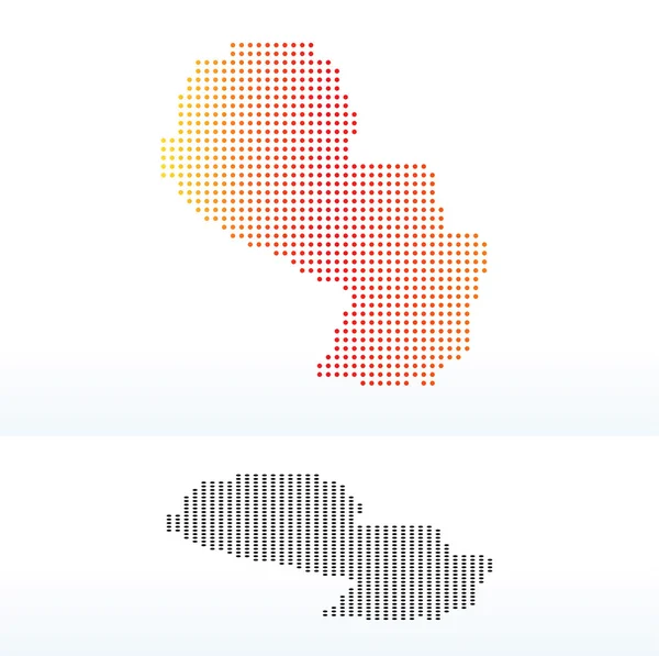 Mapa da República Paraguai com padrão Dot — Vetor de Stock