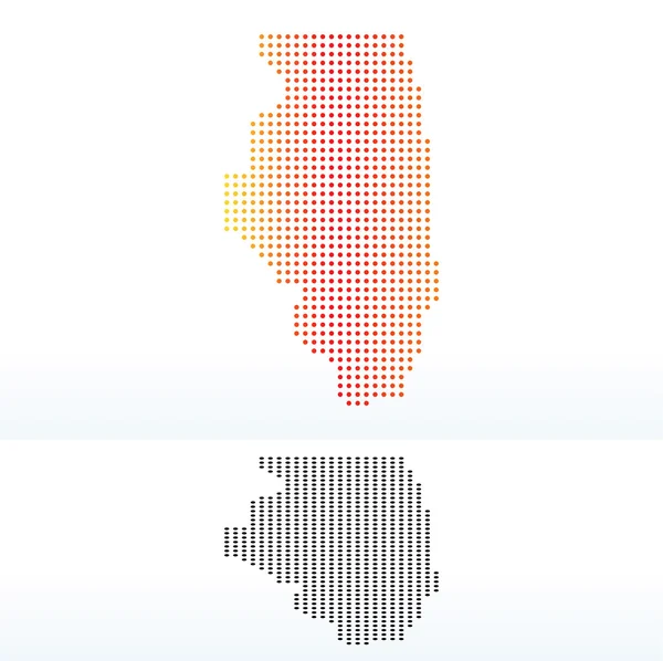 Mapa de Estados Unidos Illinois Estado con patrón de puntos — Archivo Imágenes Vectoriales