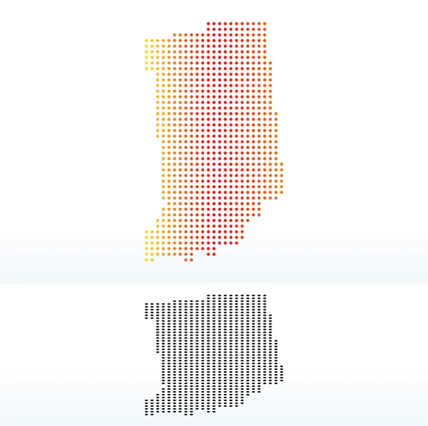 匹配的点图案美国印第安纳州电子地图 — 图库矢量图片