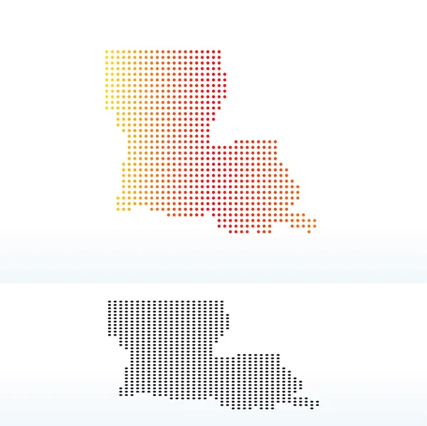 Mapa státu Louisiana Usa s Dot Pattern — Stockový vektor