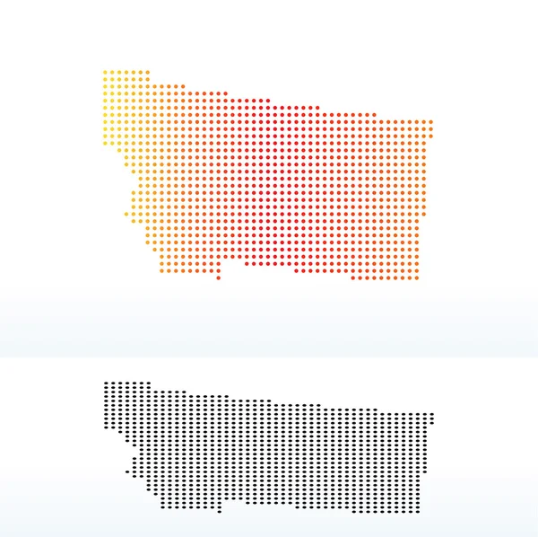 Mapa do estado de Montana dos EUA com padrão Dot — Vetor de Stock