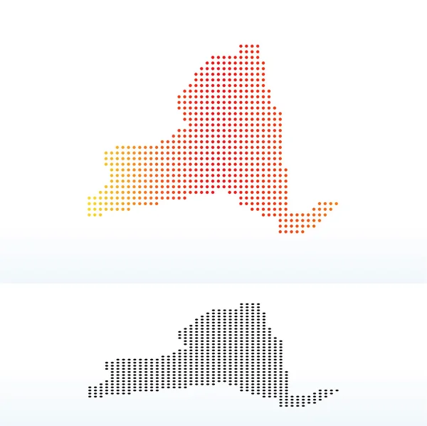 Mappa dello stato di New York con Dot Pattern — Vettoriale Stock