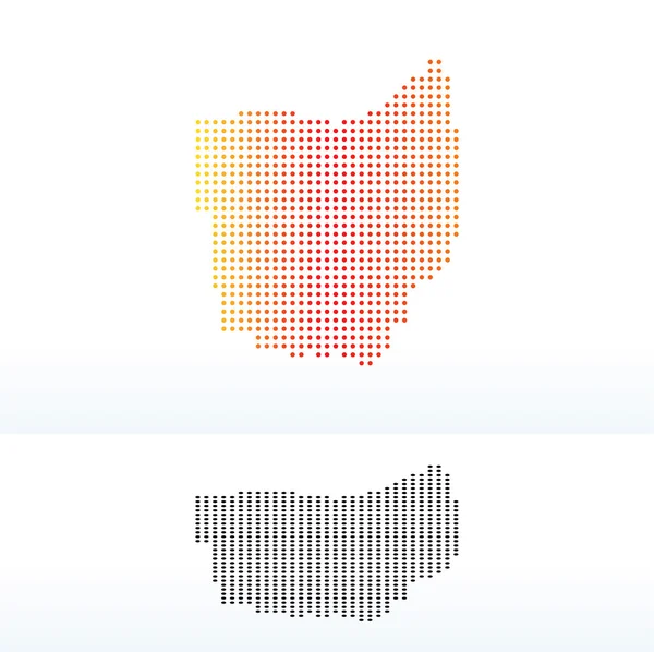 Mapa do estado de Ohio dos EUA com padrão Dot — Vetor de Stock