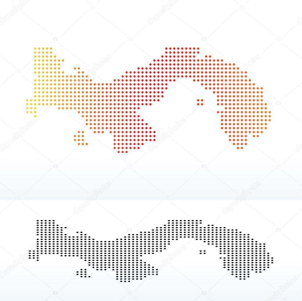 Map Republic of Panama with Dot Pattern