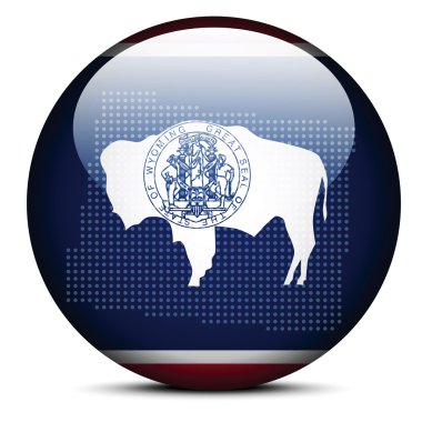 Nokta deseni ile ABD Wyoming devlet bayrak düğmesini göster