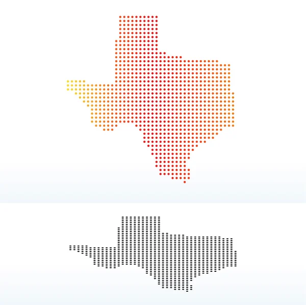 Mapa do Estado do Texas dos EUA com padrão Dot — Vetor de Stock