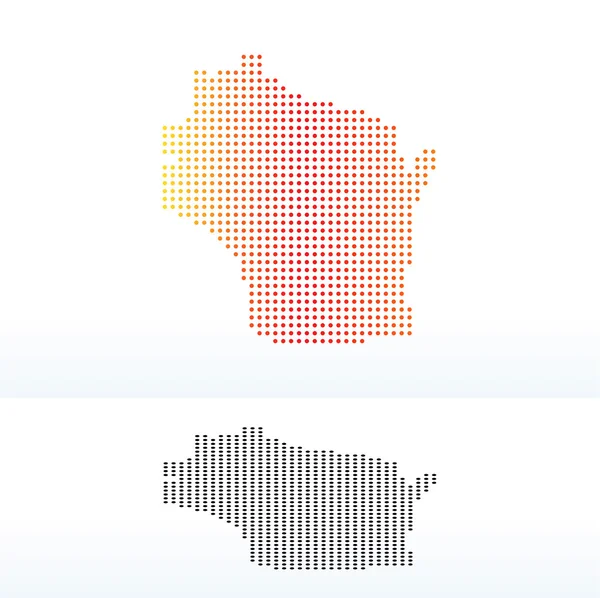 ドットのパターンで米国ウィスコンシン州の地図 — ストックベクタ