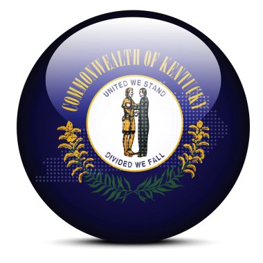 Nokta deseni ile ABD Kentucky devlet bayrak düğmesini göster