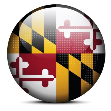 Nokta deseni ile ABD Maryland devlet bayrak düğmesini göster