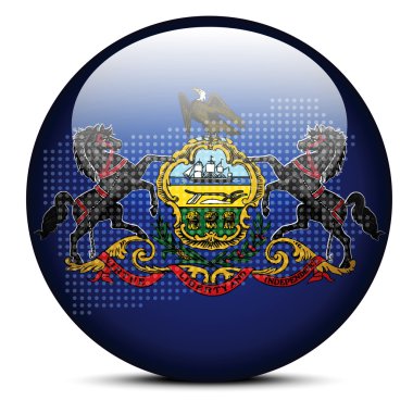 Nokta deseni ile ABD Pennsylvania devlet bayrak düğmesini göster