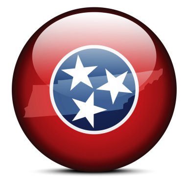 Map on flag button of USA Tennessee State clipart