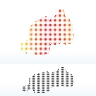 Küçük noktalı deseni ile Ruanda Cumhuriyeti haritası