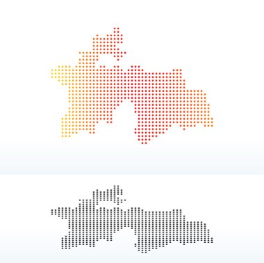 Küçük noktalı deseni ile Tacikistan Cumhuriyeti haritası