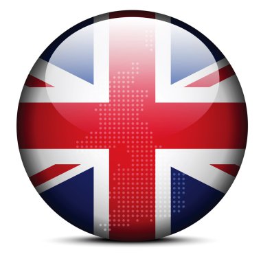 Nokta deseni ile bayrak düğmesini - İngiltere büyük Br göster