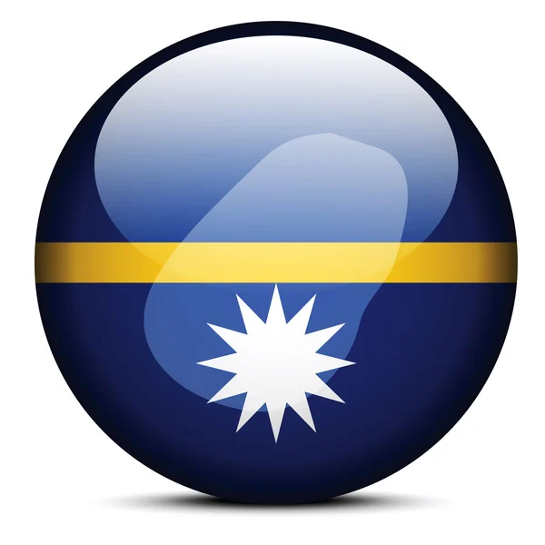 ナウル共和国の旗ボタンをマップします。 — ストックベクタ