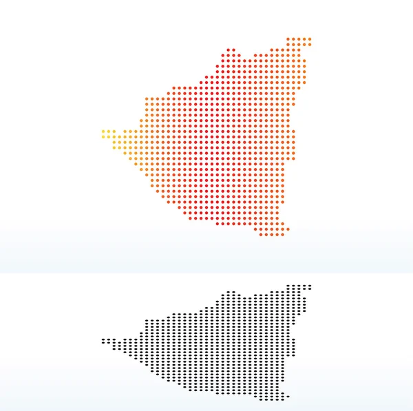 도트 패턴으로 공화국 니카라과의 지도 — 스톡 벡터