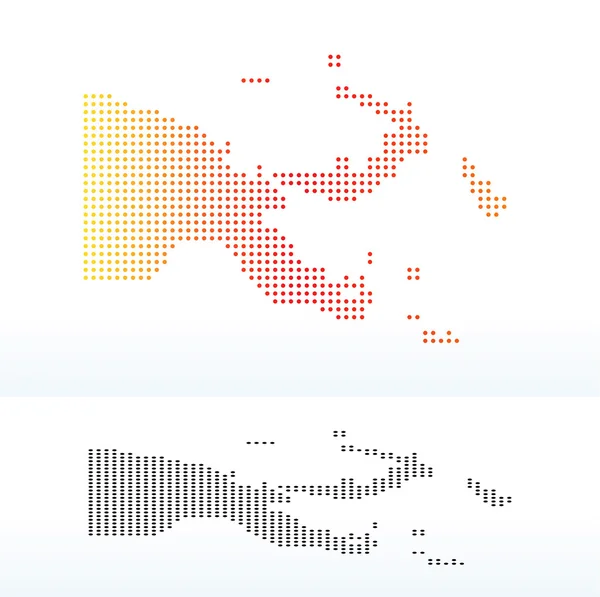 Karta av självständiga staten Papua Nya Guinea med Dot mönster — Stock vektor