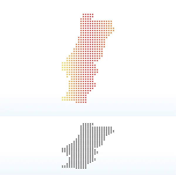 Mapa Portugalské republiky s Dot Pattern — Stockový vektor