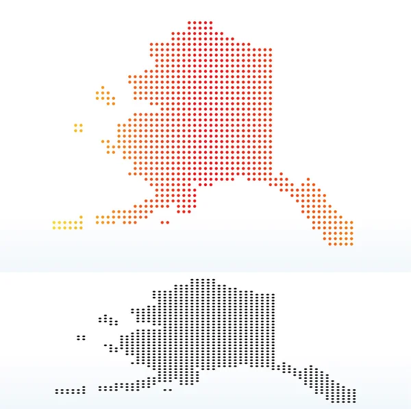 Carte des États-Unis Alaska State avec motif de points — Image vectorielle