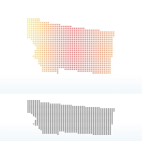 ドットのパターンで米国モンタナ州の地図 — ストックベクタ