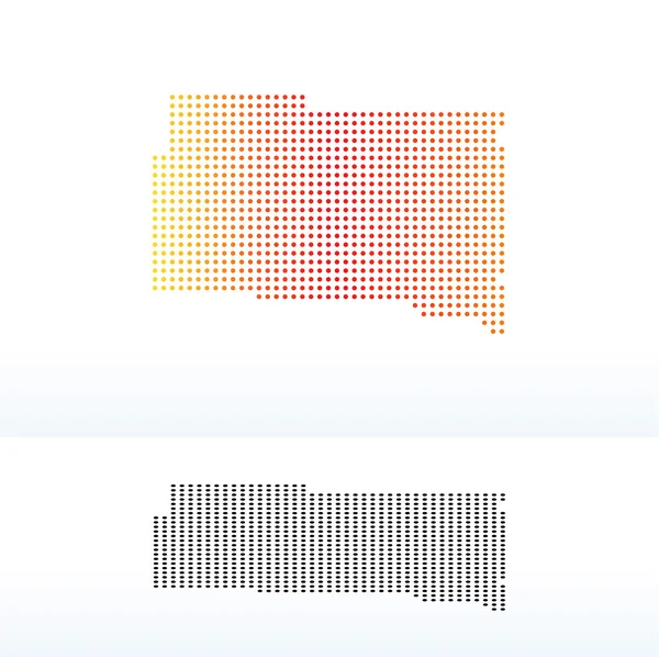 Karta över Usa South Dakota State med Dot mönster — Stock vektor