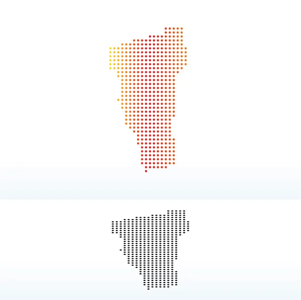 Mapa státu Vermont Usa s Dot Pattern — Stockový vektor