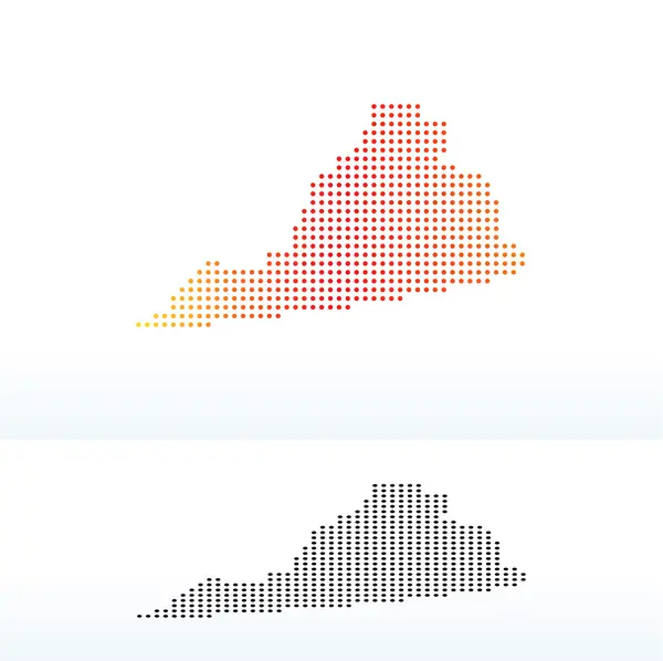Karta över Usa Virginia State med Dot mönster — Stock vektor