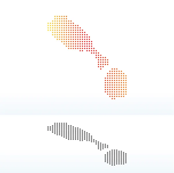 Mappa della Federazione di Saint Kitts e Nevis con Dot Pattern — Vettoriale Stock