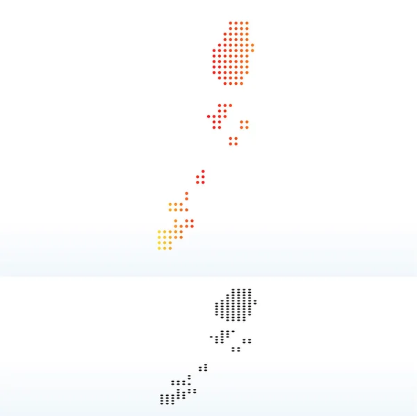 Mapa de San Vicente y las Granadinas con patrón de puntos — Vector de stock