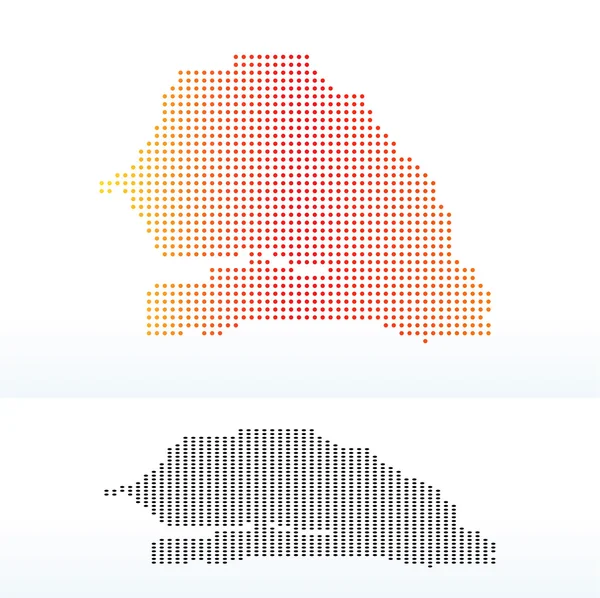 Mapa Senegalské republiky s Dot Pattern — Stockový vektor