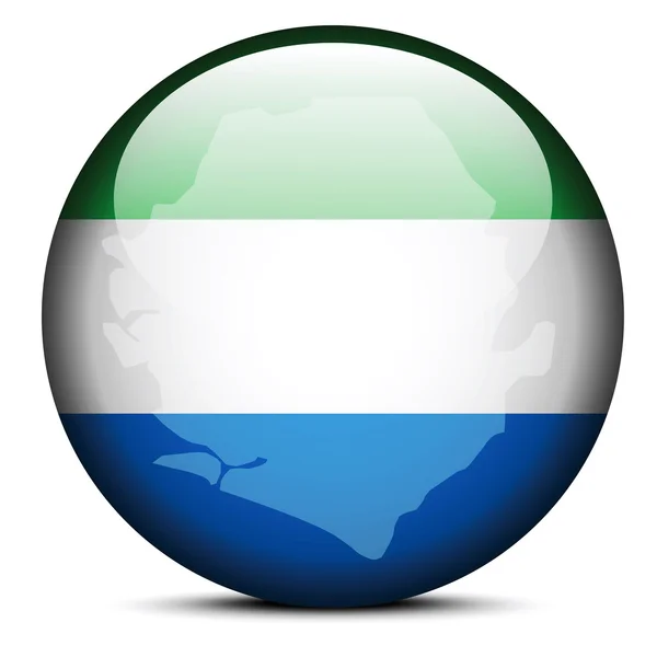 Bayrak düğmesini, Sierra Leone Cumhuriyeti haritası — Stok Vektör
