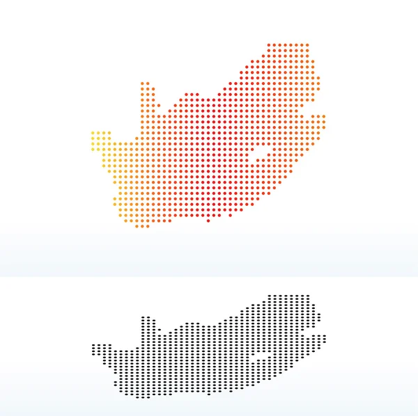 Mappa della Repubblica Sud Africa con Dot Pattern — Vettoriale Stock