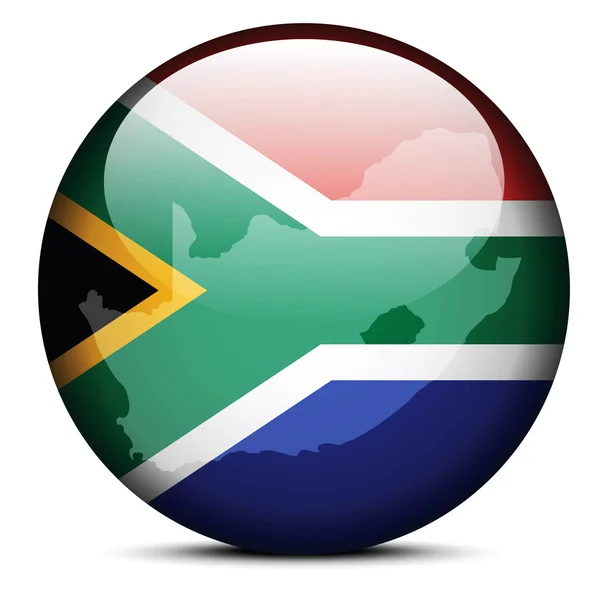 Mapa przycisk Flaga Republiki Południowej Afryki — Wektor stockowy