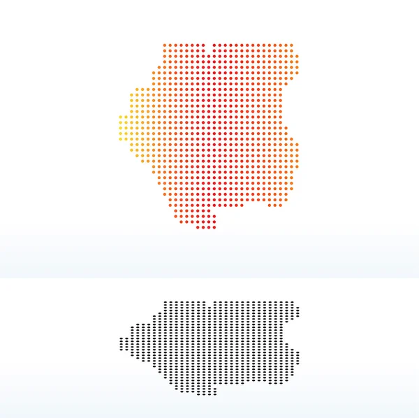 Carte de la République du Suriname avec motif de points — Image vectorielle