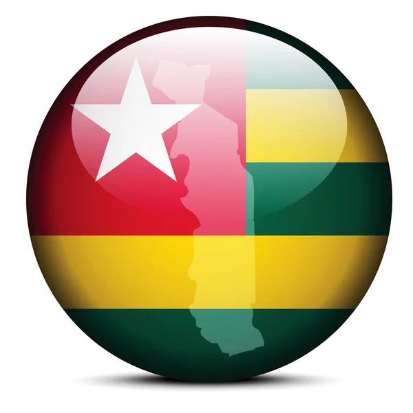 Kaart op de knop markeren van Republiek Togo — Stockvector