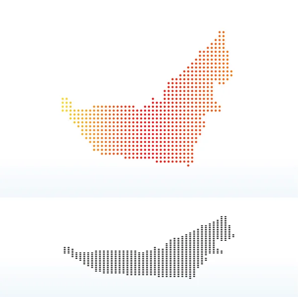 Mapa Spojených arabských emirátů s Dot Pattern — Stockový vektor