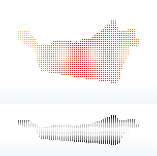 Mapa Spojených arabských emirátů, emirát Abu Dhabi s Dot Pattern — Stockový vektor