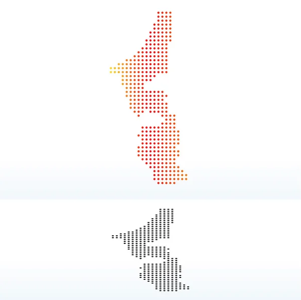 Mapa de Emiratos Árabes Unidos, Emirato de Ras al-Khaimah con Dot Pat — Vector de stock