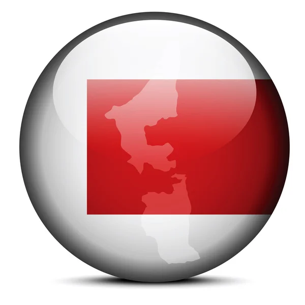 Mapa en el botón de la bandera de Emiratos Árabes Unidos, Ras al-Khaimah Emira — Vector de stock