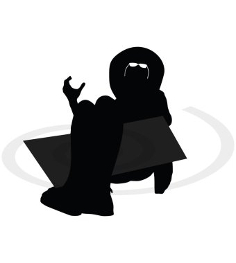 Turist kadın siluet el çantası ve güneş gözlüğü